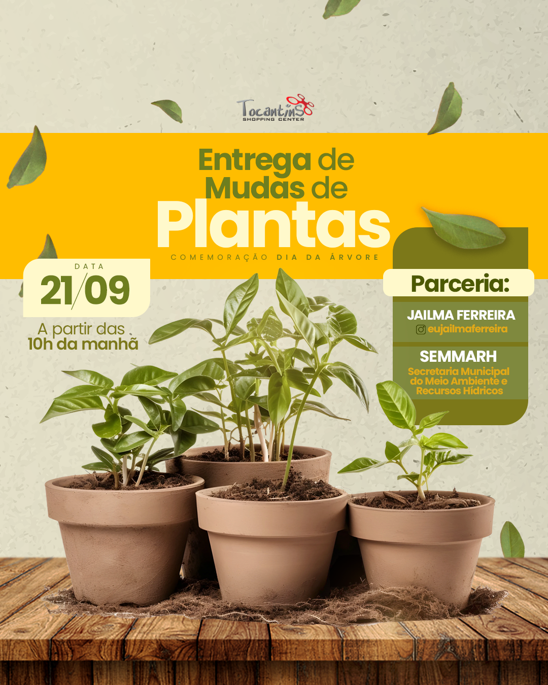 Acontece no Shopping 4 Arte Tocantins Shopping Entrega de Mudas de Plantas